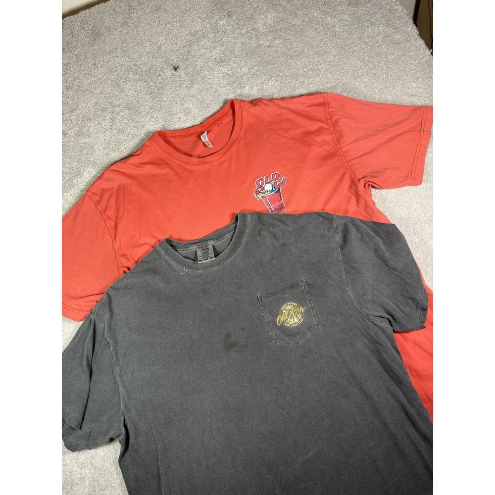 Old Row Lot of 2 Graphic Pocket Tees Men's 2XL Pong , Deny Everything Outdoor *